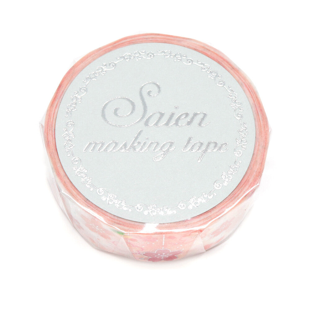 World Travel Collection  Cherry Blossoms Silver Foil Decorative Washi Tape - 15mm x 7m