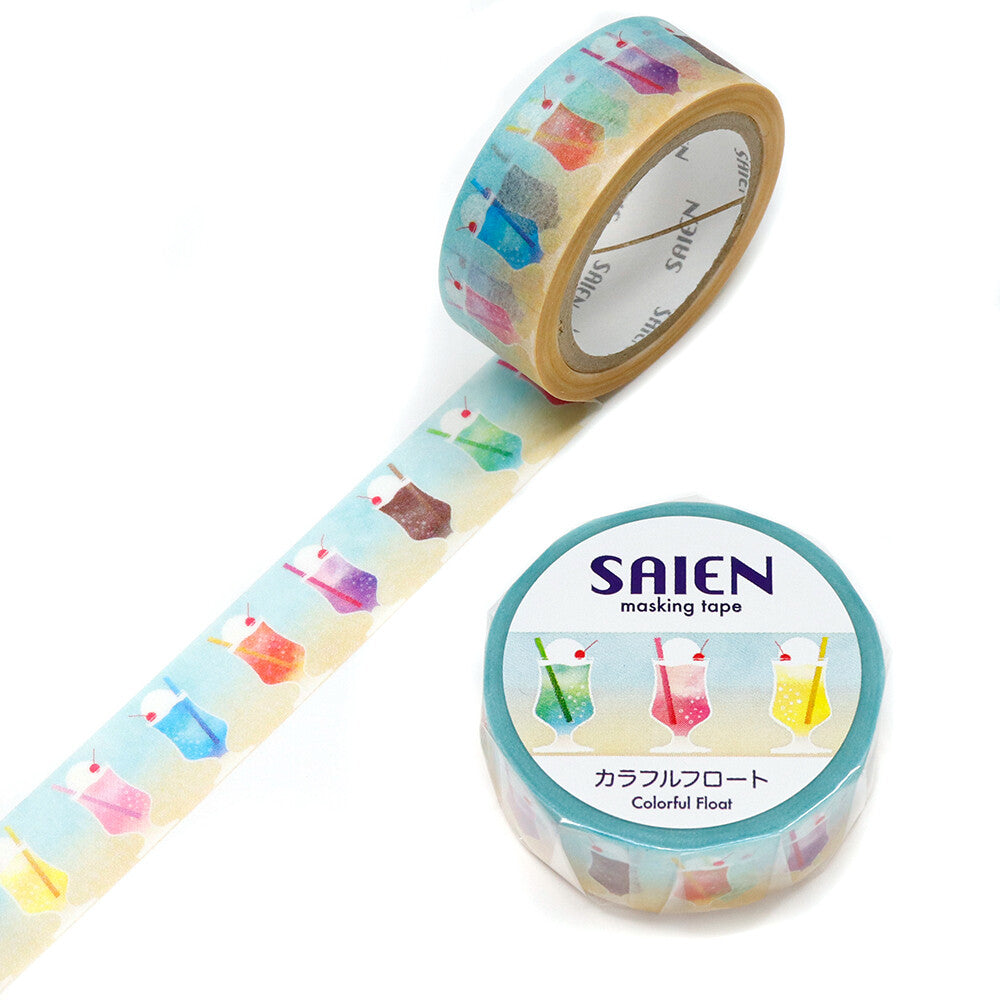 Beach Dreams Collection Seaside Tropical Drinks Decorative Washi Tape - 15mm x 7m