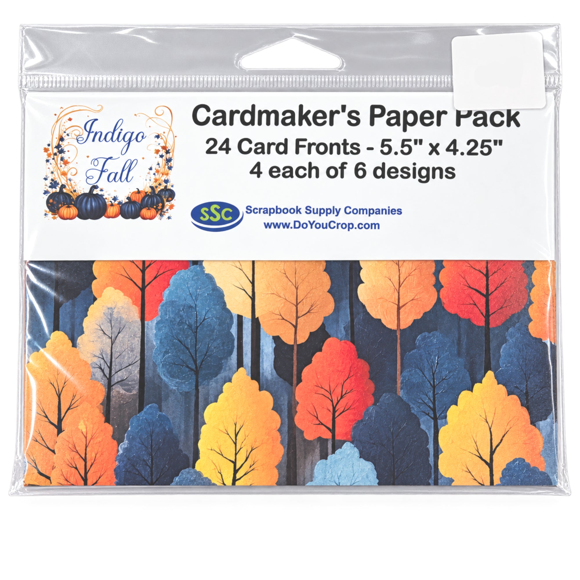 Cardmaker's Collection Indigo Fall 4.25 x 5.5 Pre-Cut Card Fronts by SSC Designs - 24 Pack