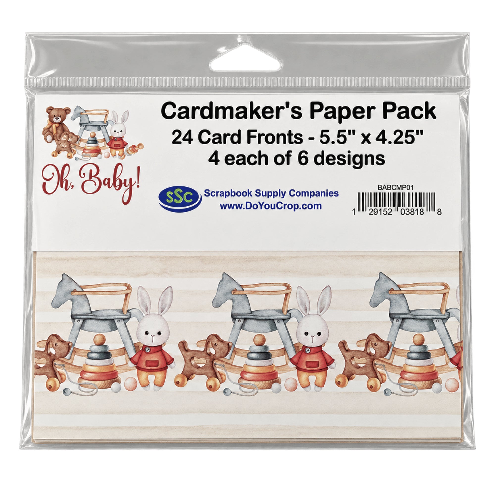 Cardmaker's Collection Oh, Baby! 4.25 x 5.5 Pre-Cut Card Fronts by SSC Designs - 24 Pack