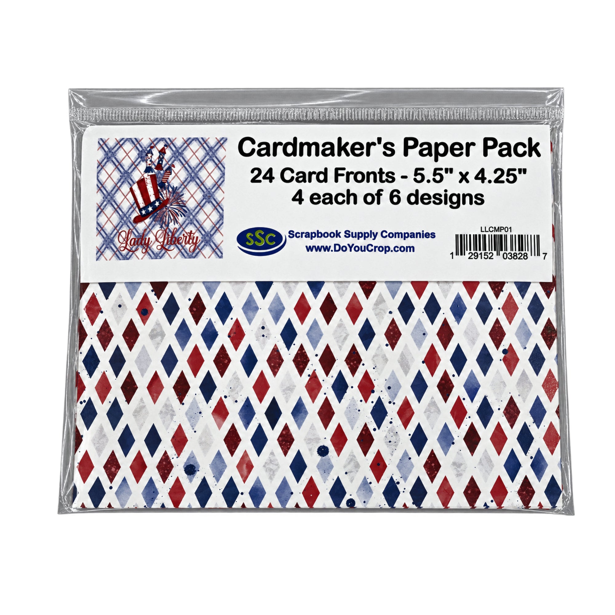 Cardmaker's Collection Lady Liberty 4.25 x 5.5 Pre-Cut Card Fronts by SSC Designs - 24 Pack