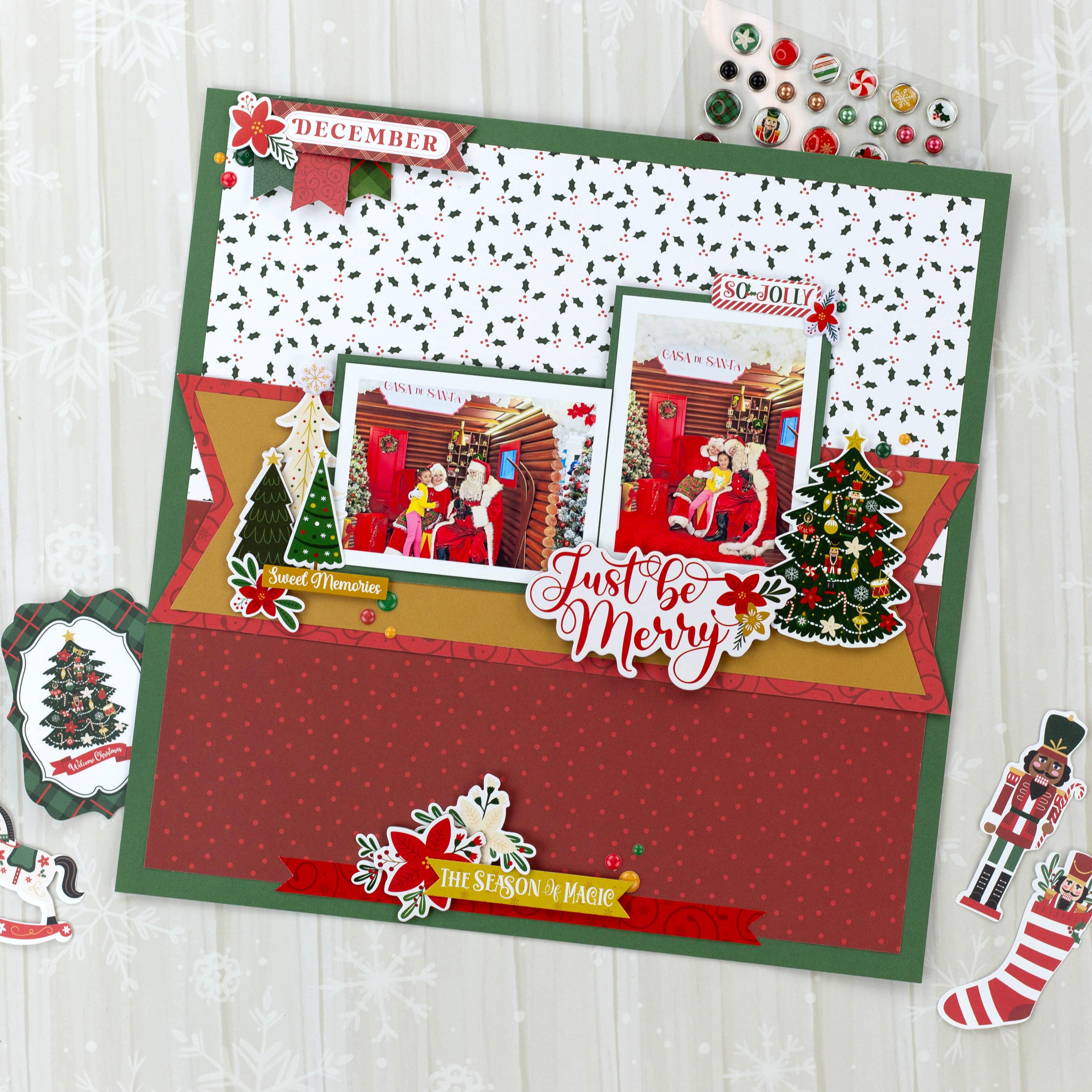 Nutcracker Christmas Scrapbook Paper & Sticker Collection Kit by Echo Park Paper - 13 Pieces