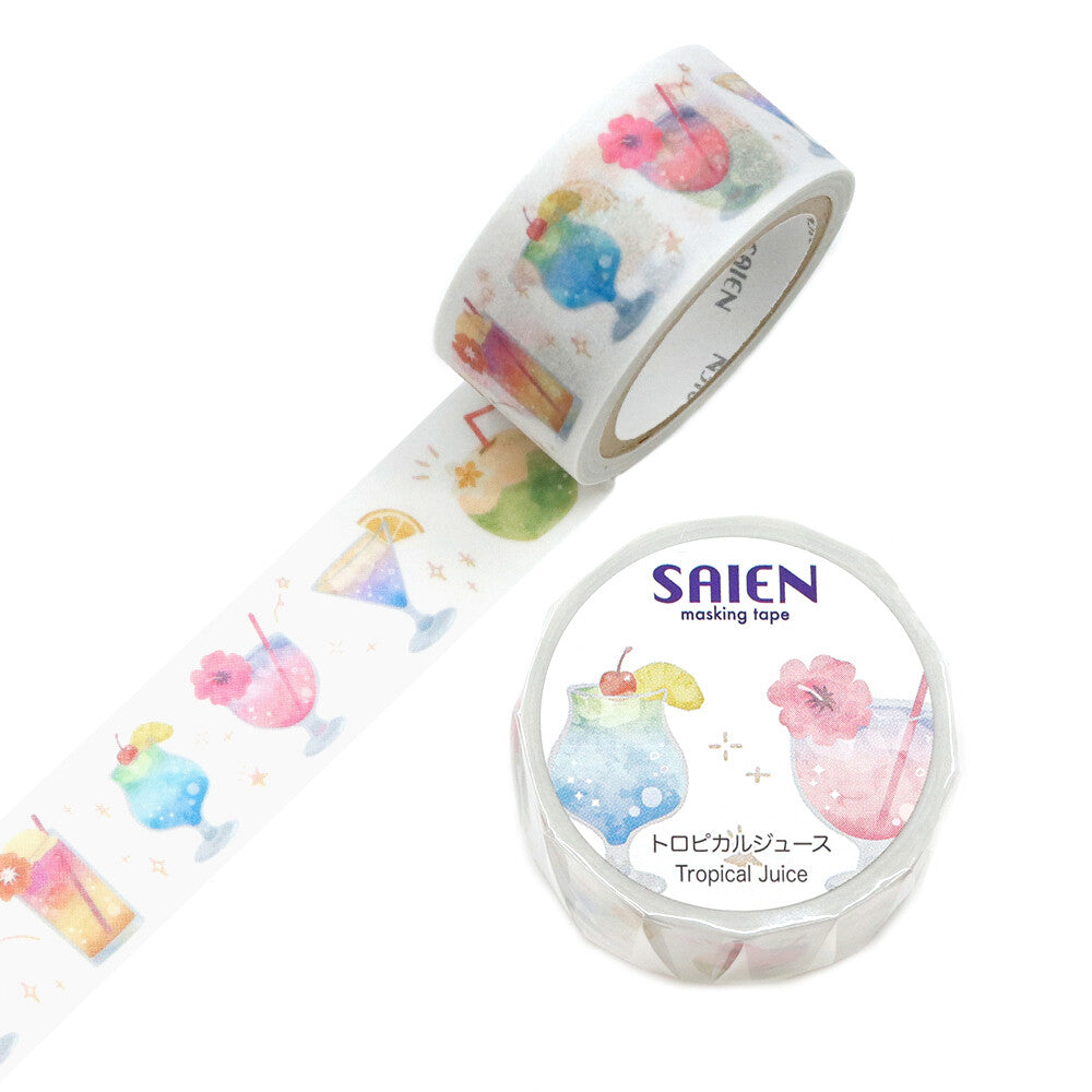Tropics Collection Tropical Drinks Decorative Washi Tape - 20mm x 7m