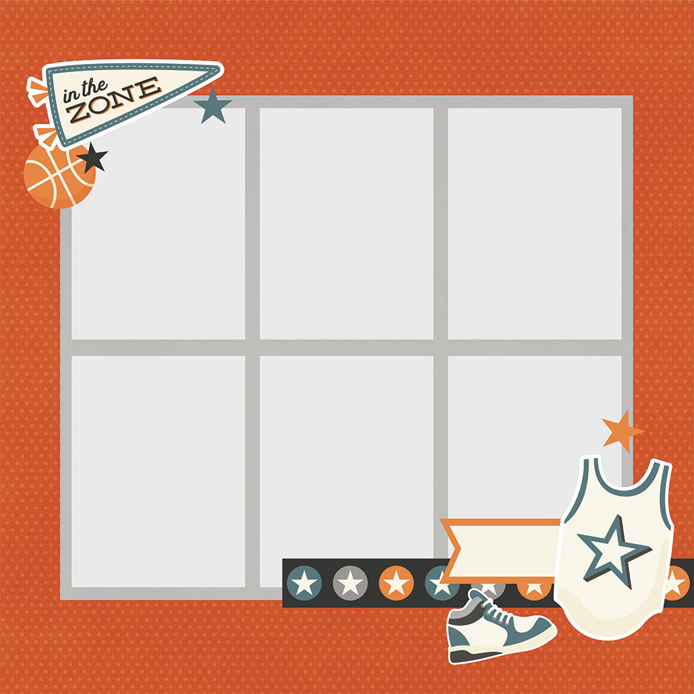 Sports Collection Basketball 4x8 Simple Pages Pieces by Simple Stories - 18 Pieces
