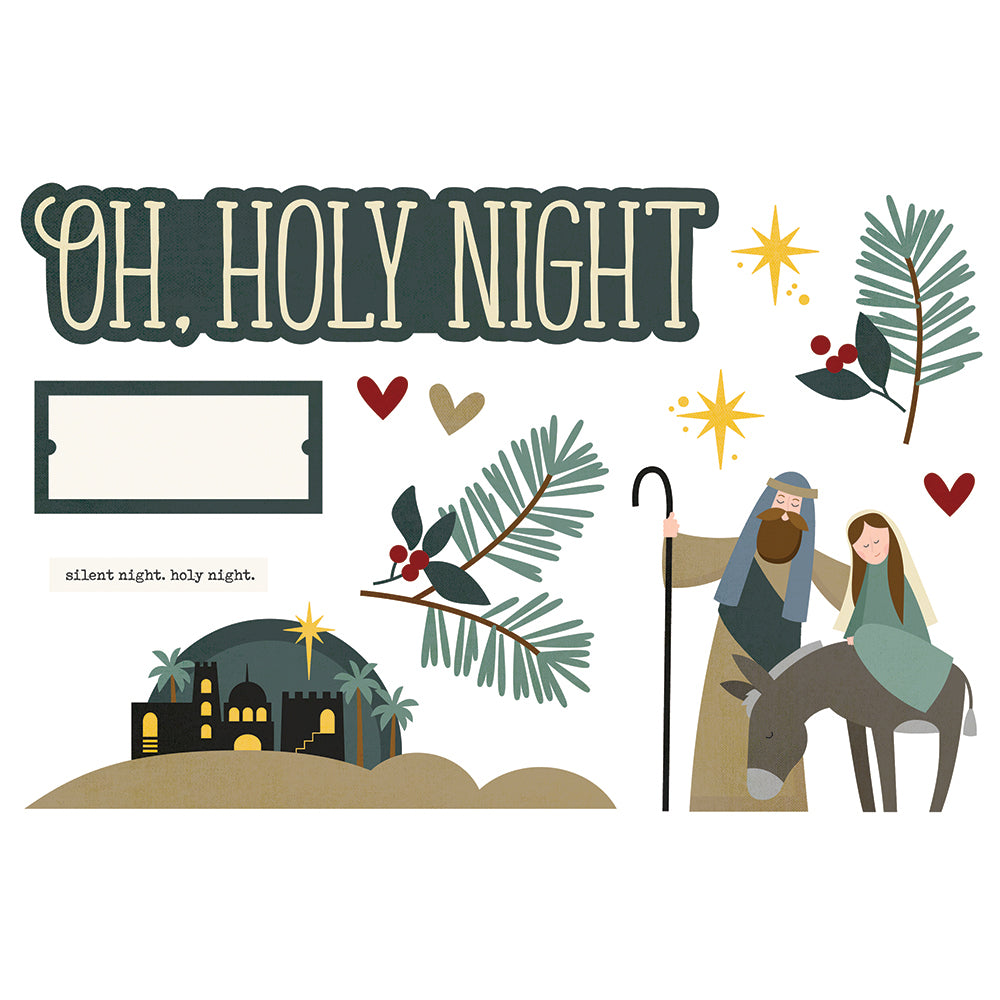 Oh, Holy Night Collection 4 x 8 Simple Page Pieces Scrapbook Embellishments by Simple Stories