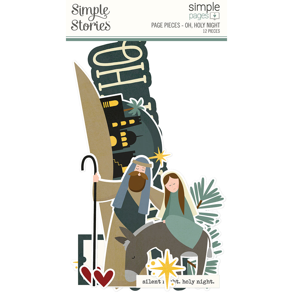 Oh, Holy Night Collection 4 x 8 Simple Page Pieces Scrapbook Embellishments by Simple Stories