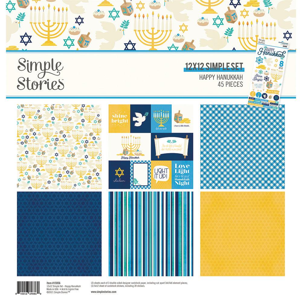 Happy Hanukkah Collection 12 x 12 Scrapbook Paper & Sticker Pack by Simple Stories