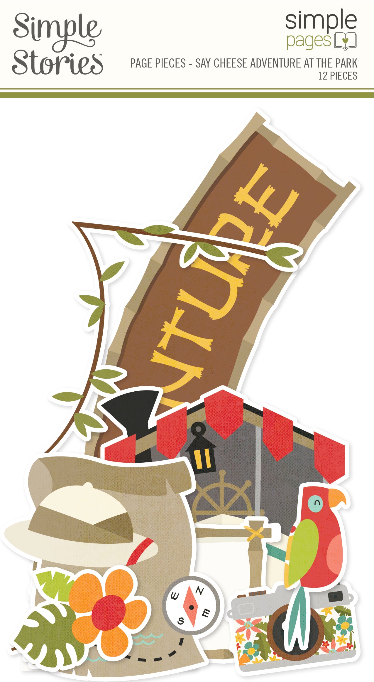 Say Cheese Frontier At The Park Collection Simple Pages Page Pieces Die Cut Cardstock Pieces by Simple Stories