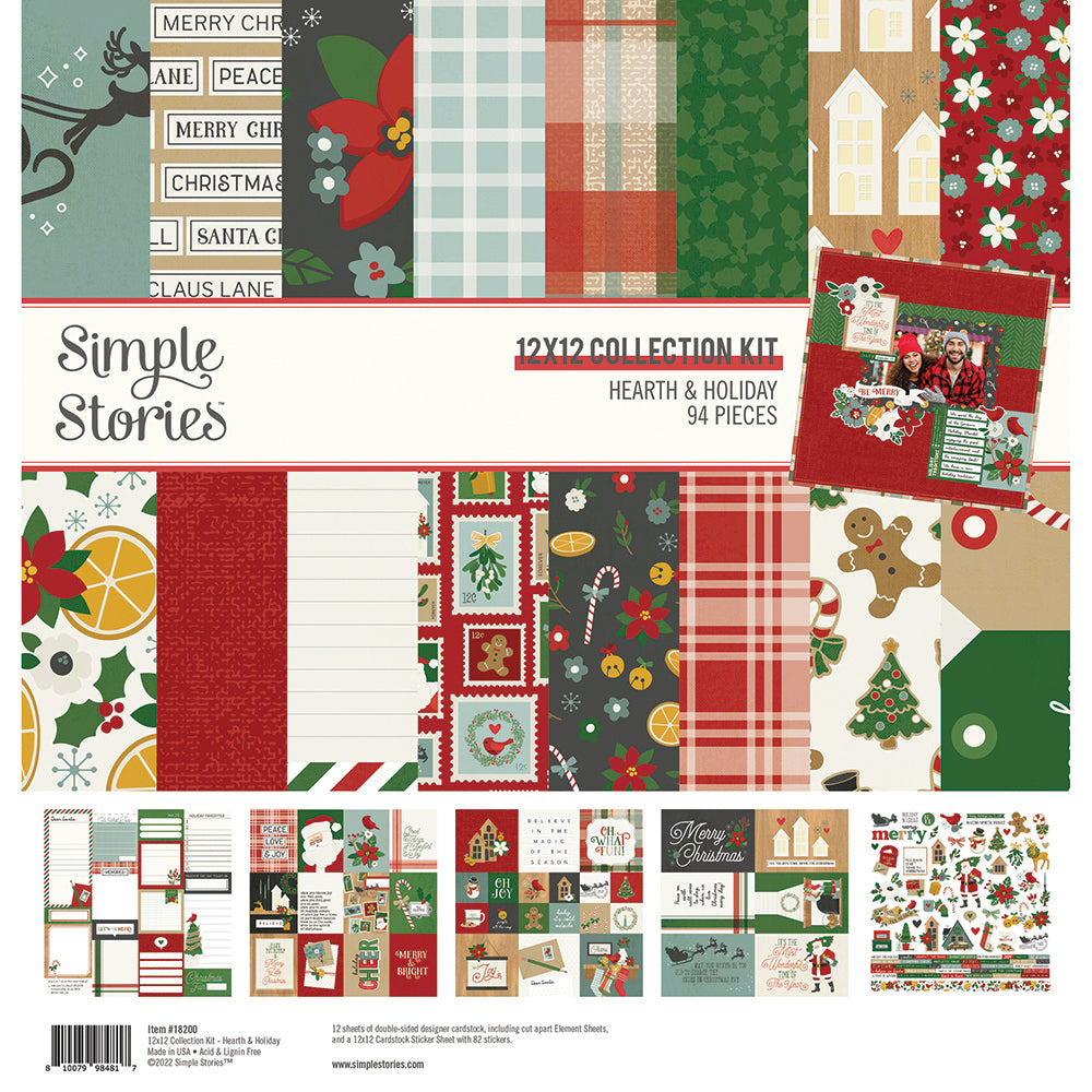 Hearth & Holiday Collection 12 x 12 Scrapbook Paper & Sticker Collection Kit by Simple Stories