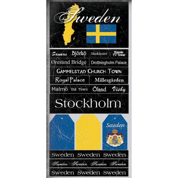 Sweden Collection Sweden 6 x 12 Scrapbook Sticker Sheet by Scrapbook Customs - Scrapbook Supply Companies