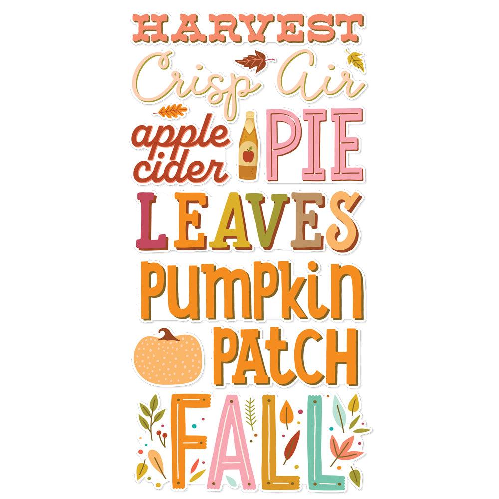 Harvest Market Collection 6 x 12 Scrapbook Foam Sticker Phrases by Simple Stories - Scrapbook Supply Companies