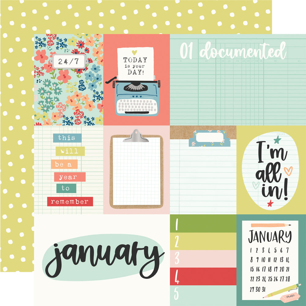 Life Captured Collection January 12 x 12 Double-Sided Scrapbook Paper by Simple Stories