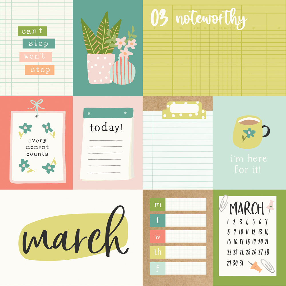 Life Captured Collection March 12 x 12 Double-Sided Scrapbook Paper by Simple Stories
