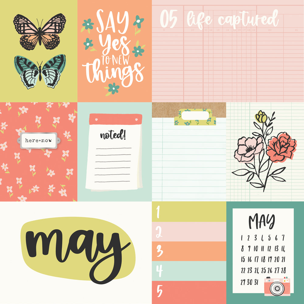 Life Captured Collection May 12 x 12 Double-Sided Scrapbook Paper by Simple Stories