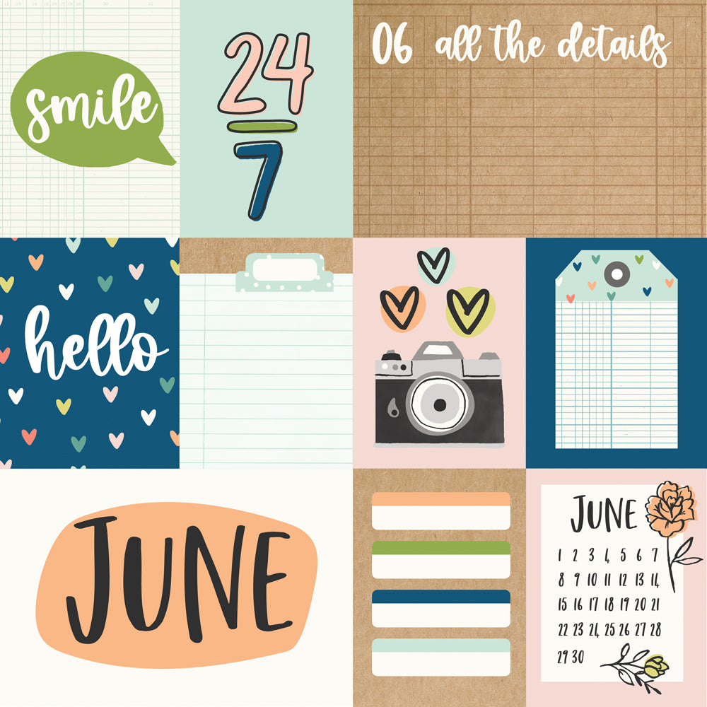 Life Captured Collection June 12 x 12 Double-Sided Scrapbook Paper by Simple Stories