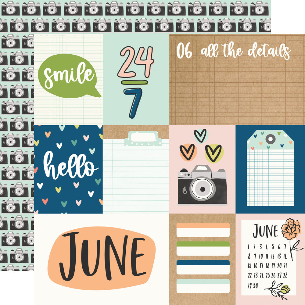 Life Captured Collection June 12 x 12 Double-Sided Scrapbook Paper by Simple Stories