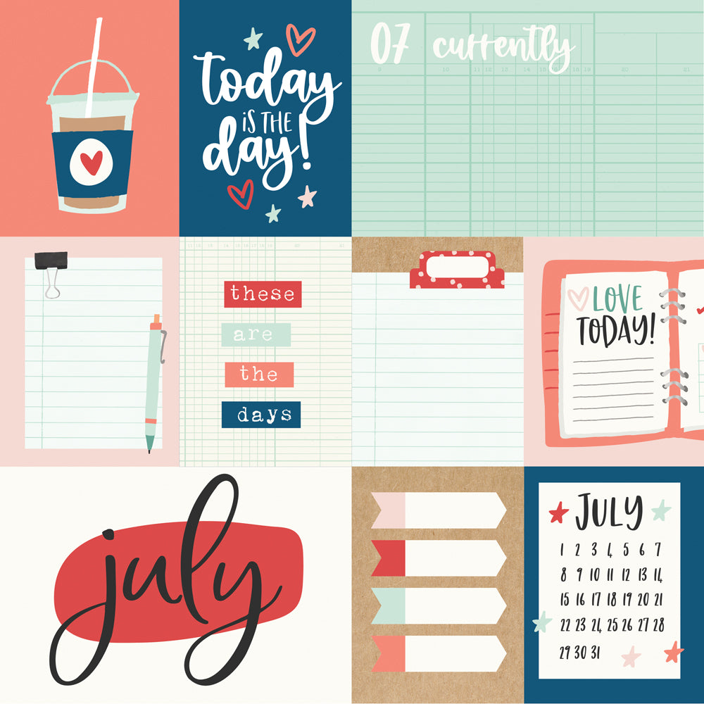 Life Captured Collection July 12 x 12 Double-Sided Scrapbook Paper by Simple Stories