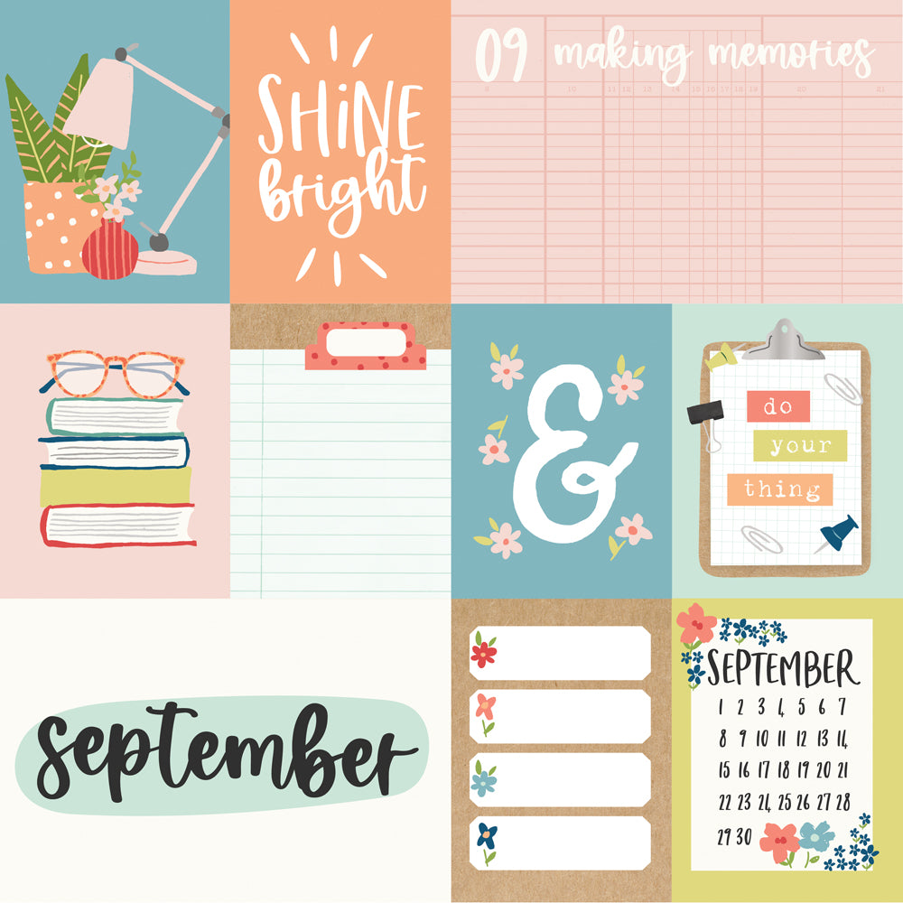 Life Captured Collection September 12 x 12 Double-Sided Scrapbook Paper by Simple Stories
