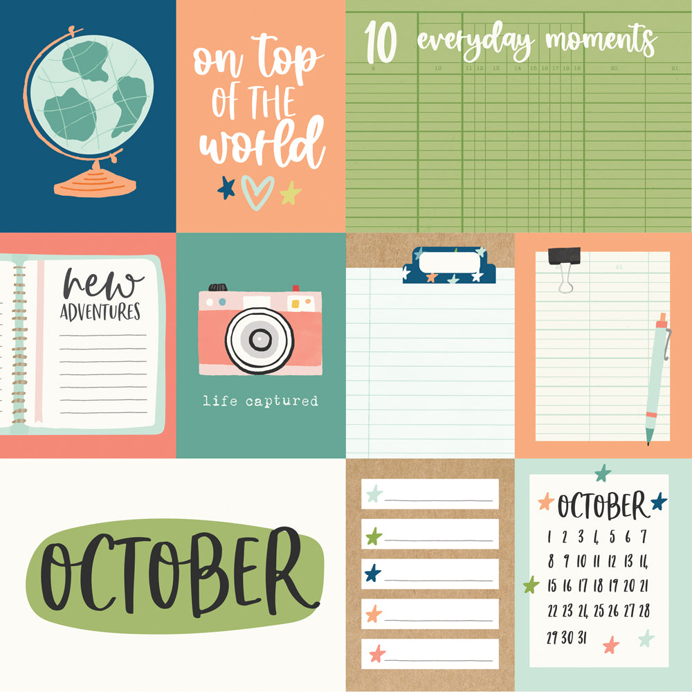 Life Captured Collection October 12 x 12 Double-Sided Scrapbook Paper by Simple Stories