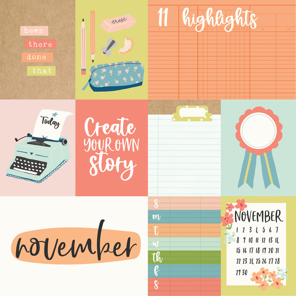 Life Captured Collection November 12 x 12 Double-Sided Scrapbook Paper by Simple Stories