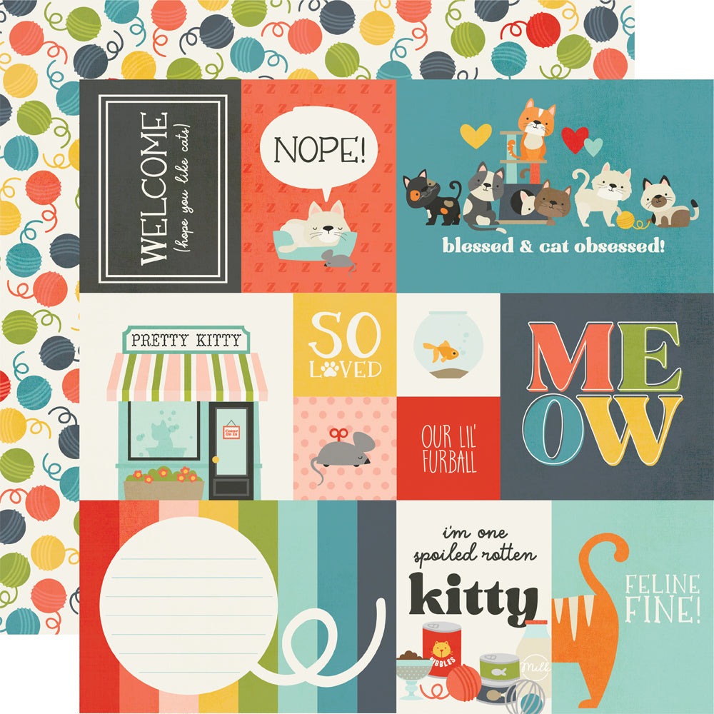 Pet Shoppe Collection Cat 12 x 12 Scrapbook Paper & Sticker Collection Kit by Simple Stories