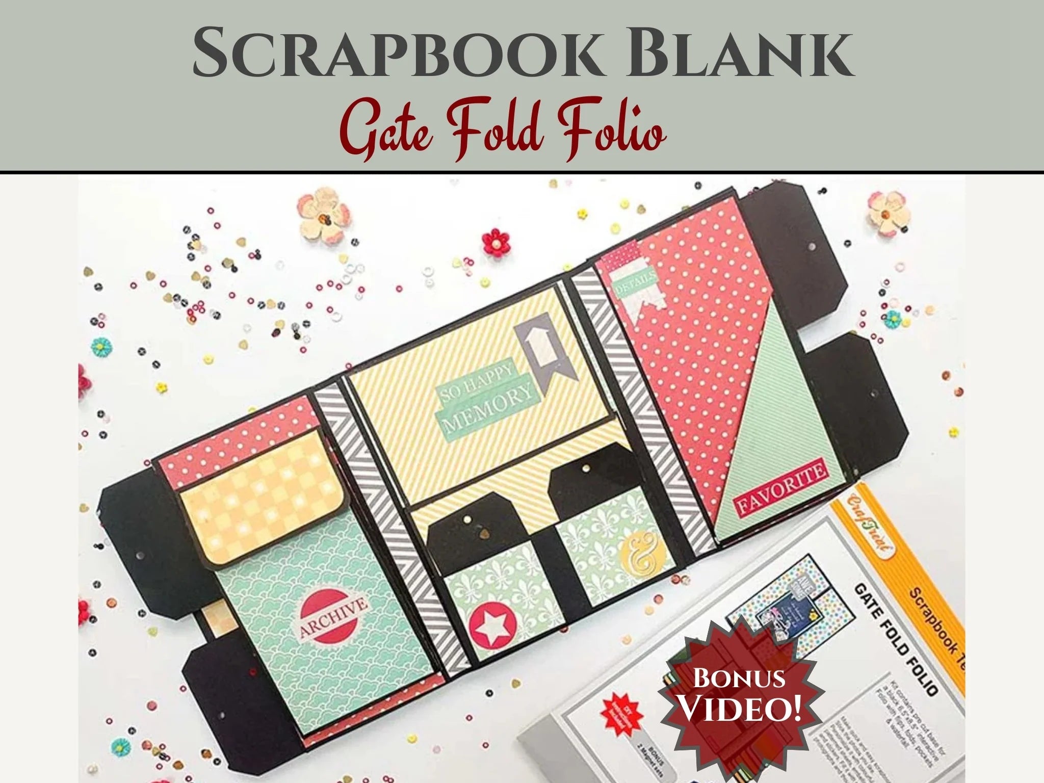 Easy Albums Collection Gate Fold Folio Scrapbook Kit by CrafTreat - Ivory