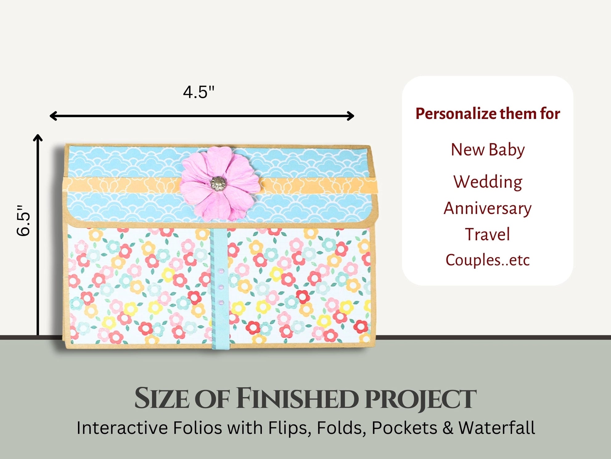 Easy Albums Collection Tri-Fold Folio Wallet Scrapbook Kit by CrafTreat - Set of 2 Albums
