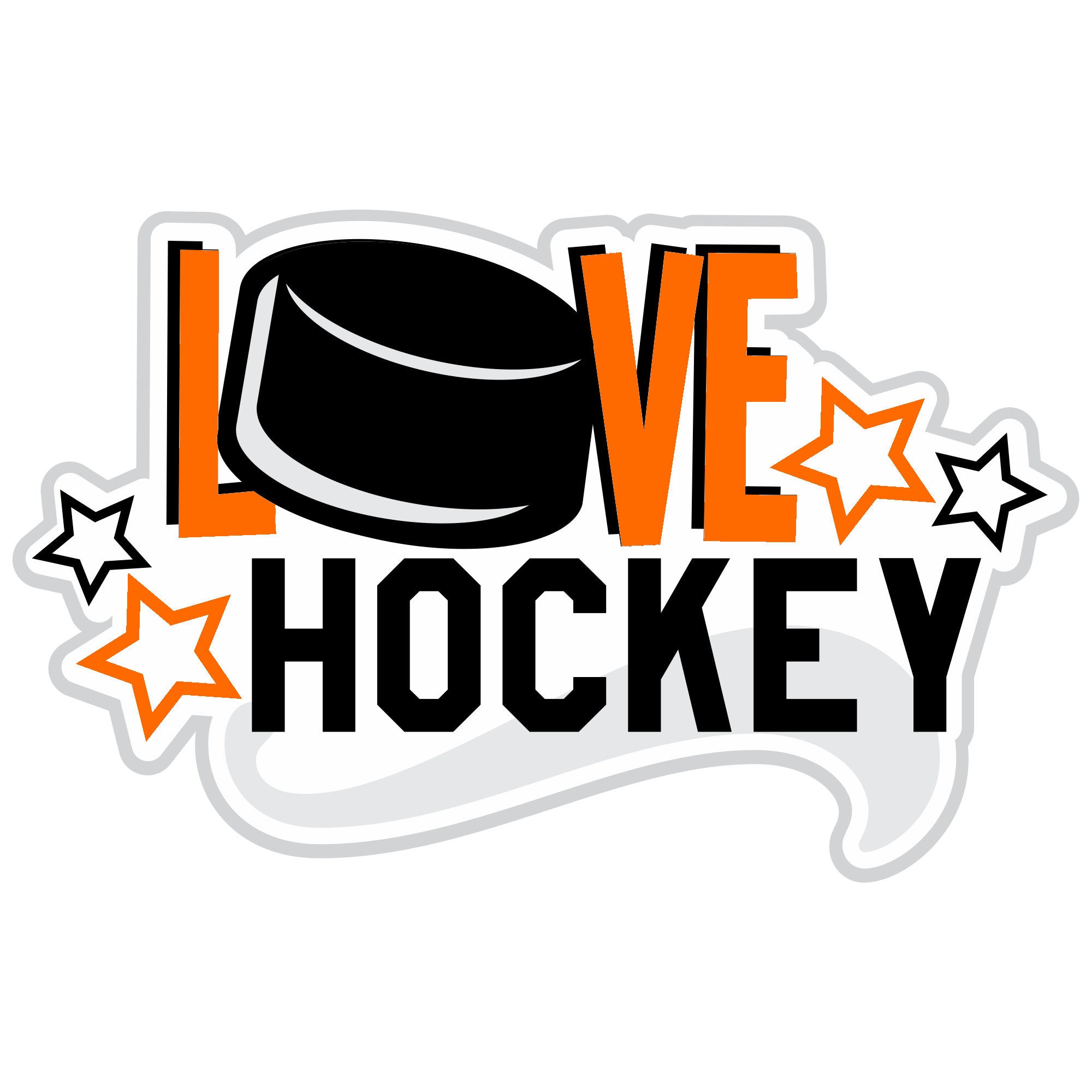 Love Hockey Custom Color Title 6.5 x 4.5 Fully-Assembled Laser Cut Scrapbook Embellishment by SSC Laser Designs