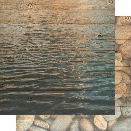 Life Is Better Collection Lake Rocks 12 x 12 Double-Sided Scrapbook Paper by Scrapbook Customs