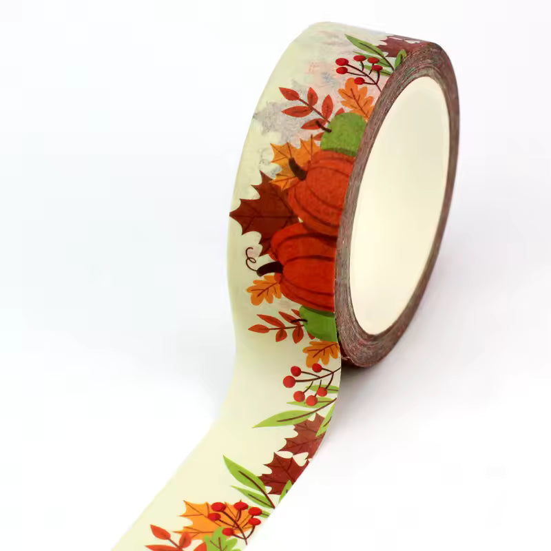 TW Collection Fall Pumpkins & Leaves Washi Tape by SSC Designs - 15mm x 30 Feet
