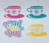 Disneyana Mad Tea Party  Title 5 x 5 & Teacups Fully-Assembled Laser Cut Scrapbook Embellishment by SSC Laser Designs