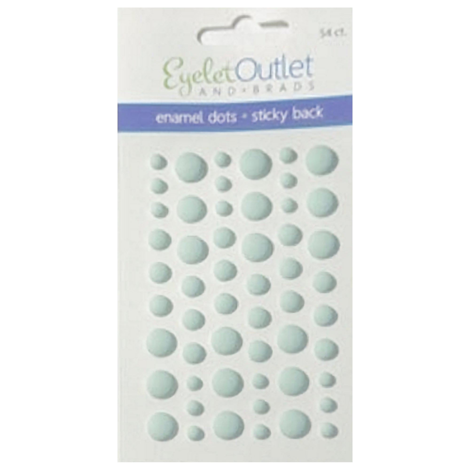 Our Brads Need Friends Collection 3 x 5 Baby Blue Matte Scrapbook Enamel Sticky Back Dots by Eyelet Outlet - 54 Count