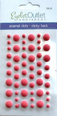 Our Brads Need Friends Collection 3 x 5 Pink Salmon Matte Scrapbook Enamel Sticky Back Dots by Eyelet Outlet - 54 Count