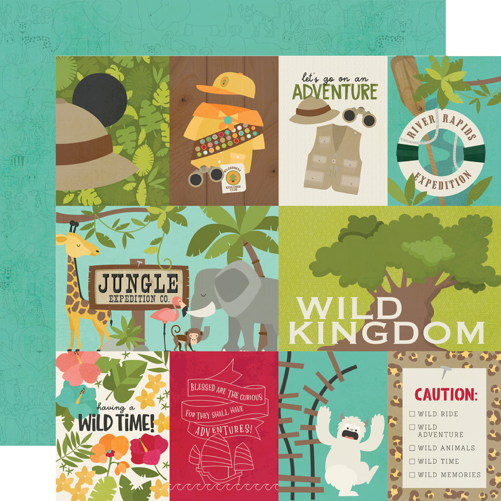 Say Cheese Wild Collection Elements 1 12 x 12 Double-Sided Scrapbook Paper by Simple Stories