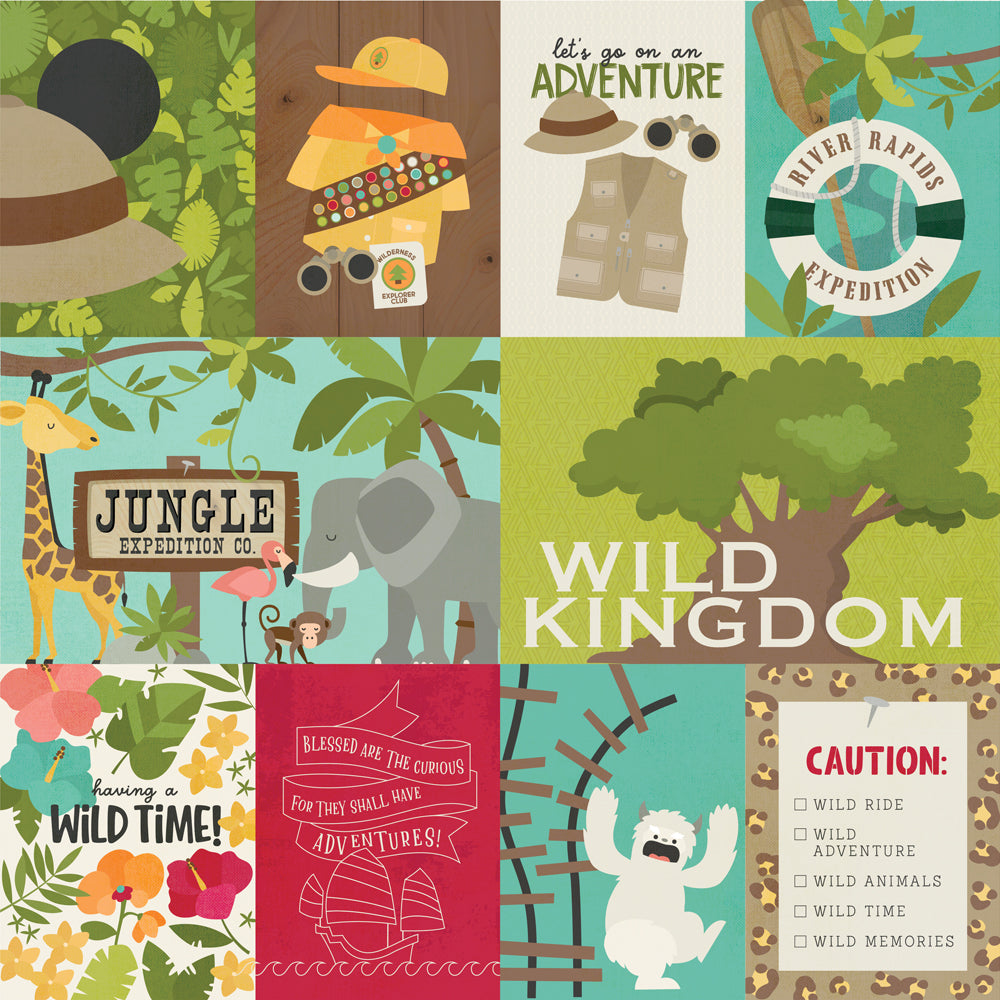 Say Cheese Wild Collection Elements 1 12 x 12 Double-Sided Scrapbook Paper by Simple Stories