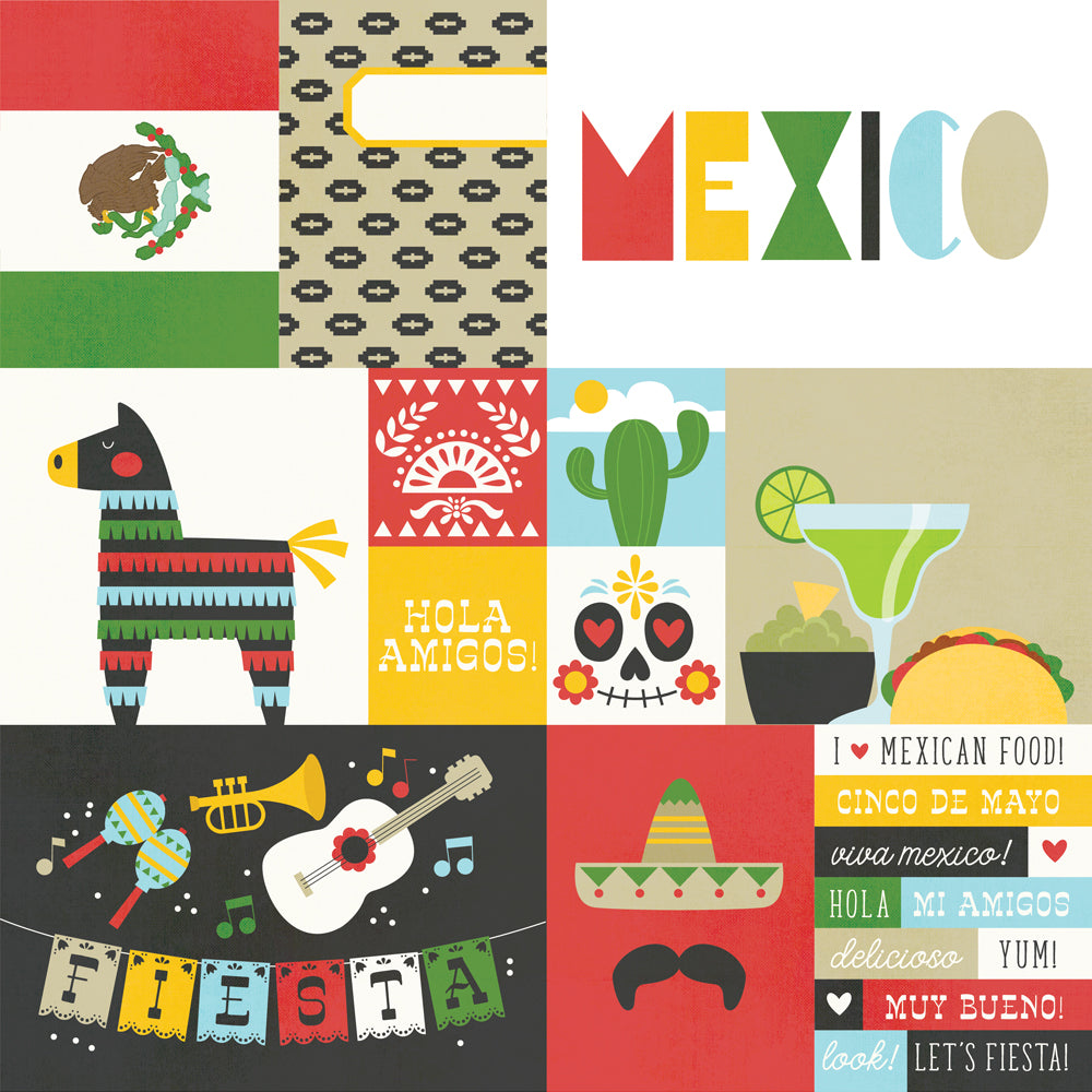Say Cheese Epic Collection Mexico 12 x 12 Double-Sided Scrapbook Paper by Simple Stories