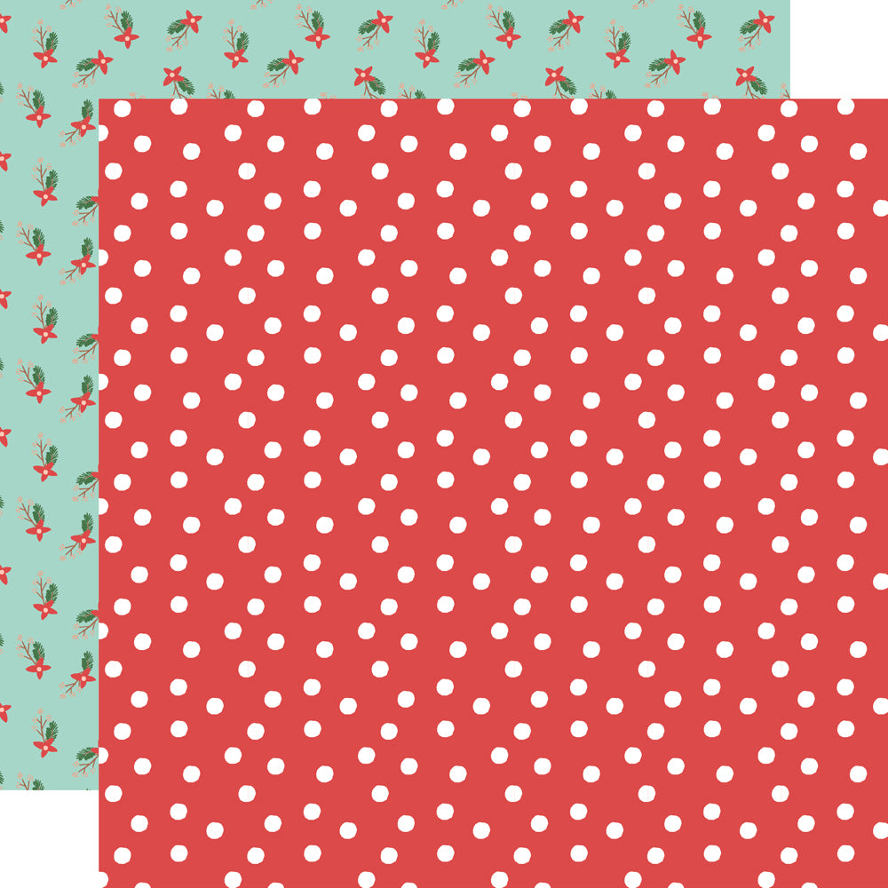 Santa's Village Collection Jolliest Wishes 12 x 12 Double-Sided Scrapbook Paper by Simple Stories