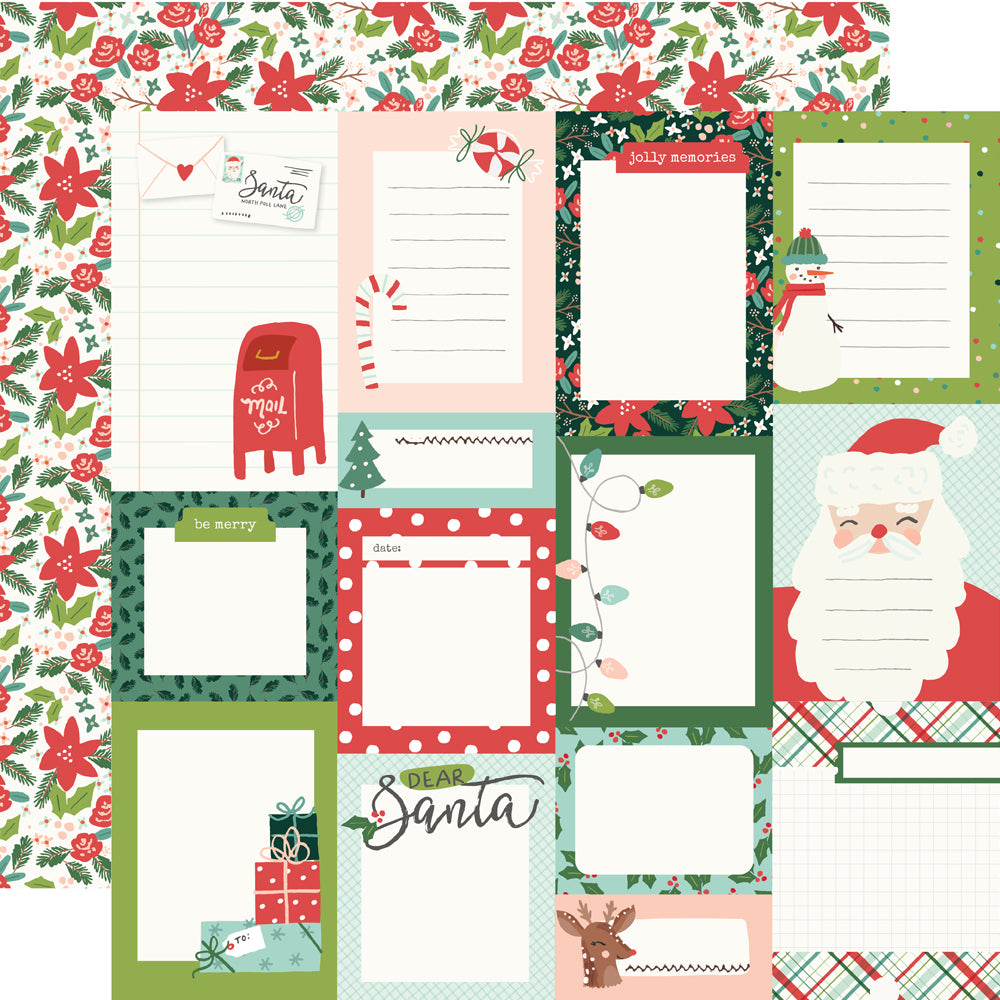 Santa's Village Collection Journal Elements 12 x 12 Double-Sided Scrapbook Paper by Simple Stories