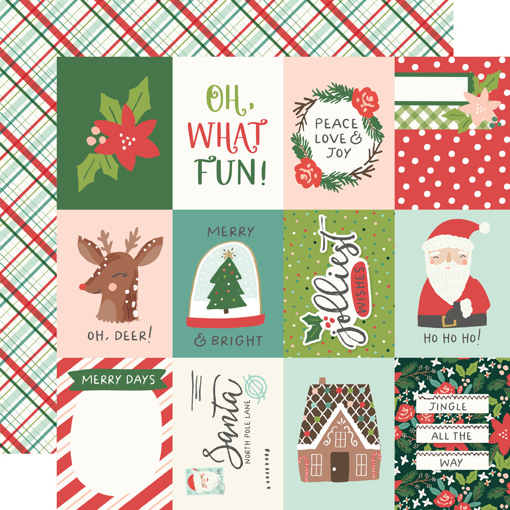Santa's Village Collection 3x4 Elements 12 x 12 Double-Sided Scrapbook Paper by Simple Stories