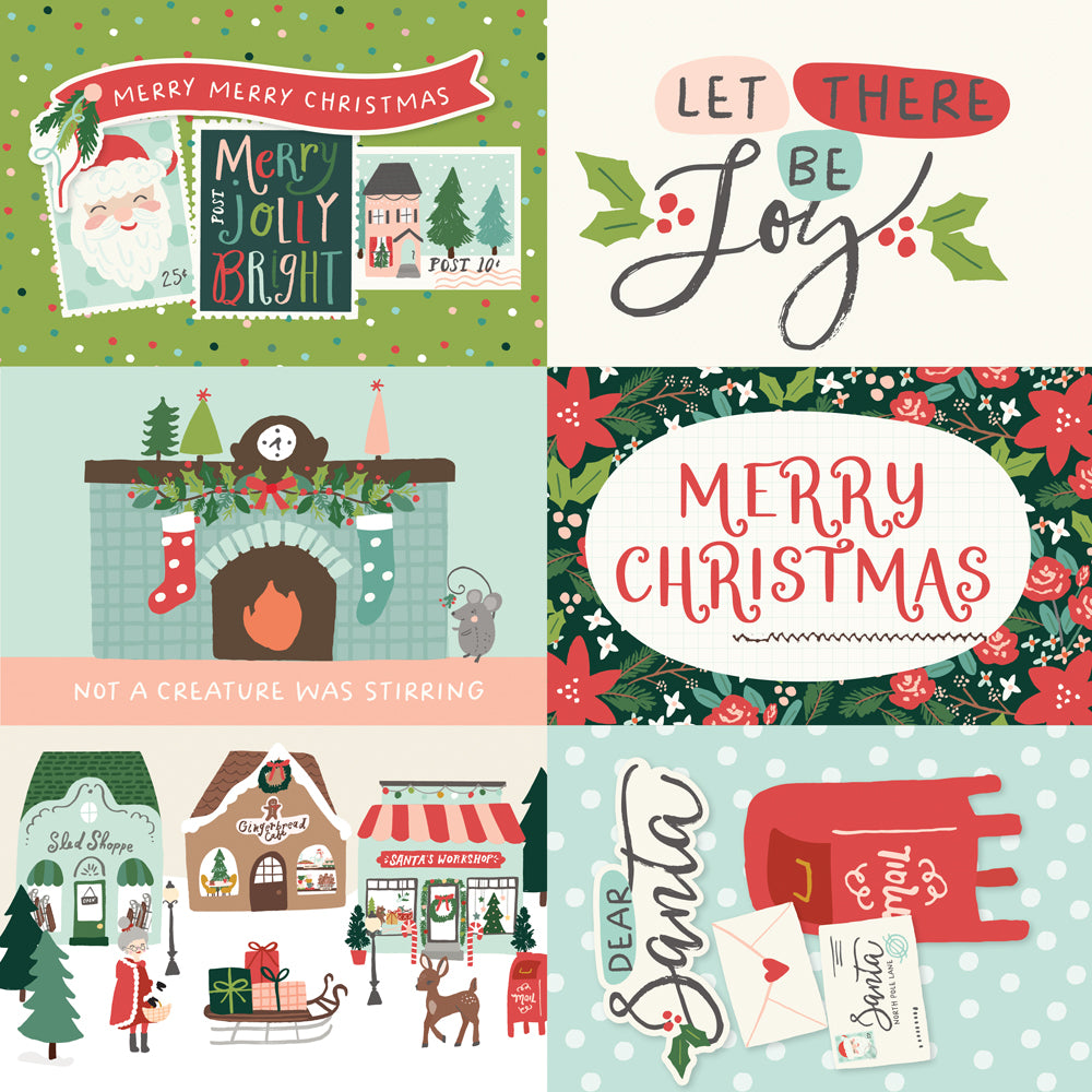 Santa's Village Collection 4x6 Elements 12 x 12 Double-Sided Scrapbook Paper by Simple Stories