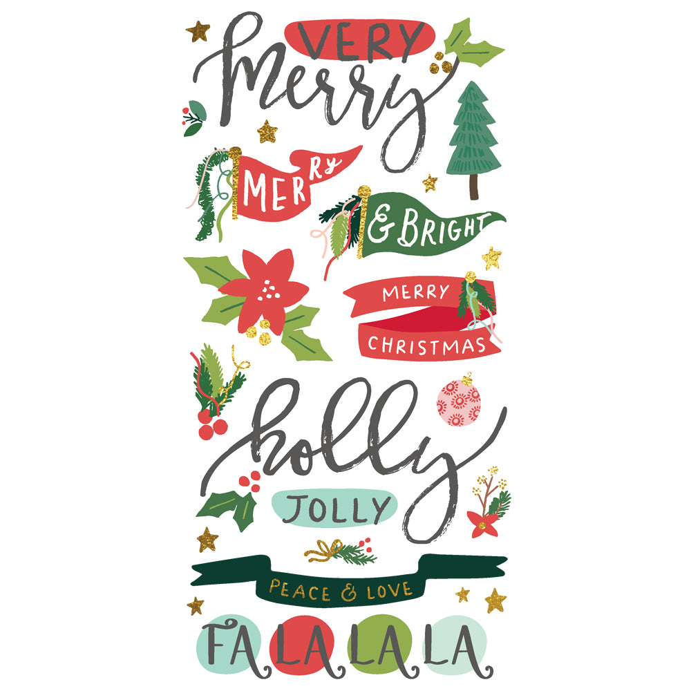Santa's Village Collection 6 x 12 Foam Stickers by Simple Stories