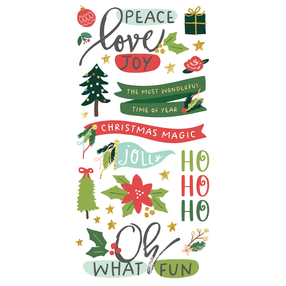 Santa's Village Collection 6 x 12 Foam Stickers by Simple Stories
