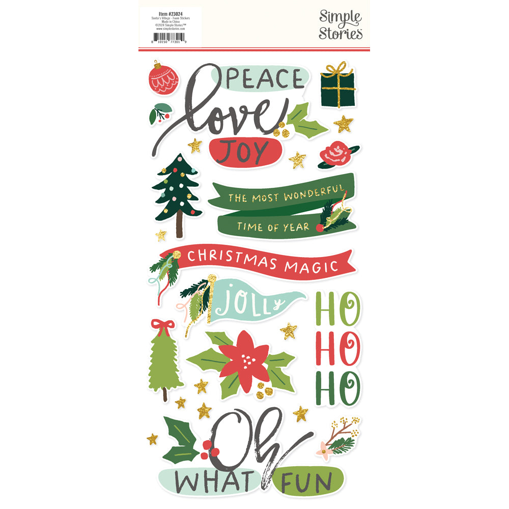 Santa's Village Collection 6 x 12 Foam Stickers by Simple Stories
