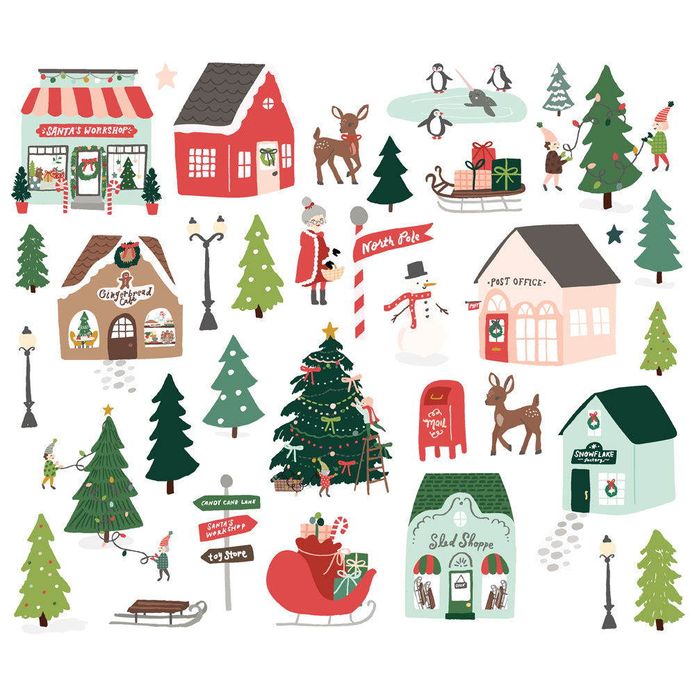 Santa's Village Collection North Pole Bits & Pieces Die Cuts by Simple Stories