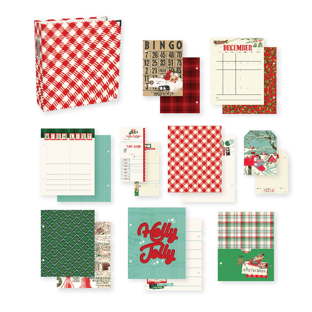 Simple Vintage Holly Jolly Collection Limited Edition 6 x 8 SN@P 2" Scrapbook Album Binder by Simple Stories