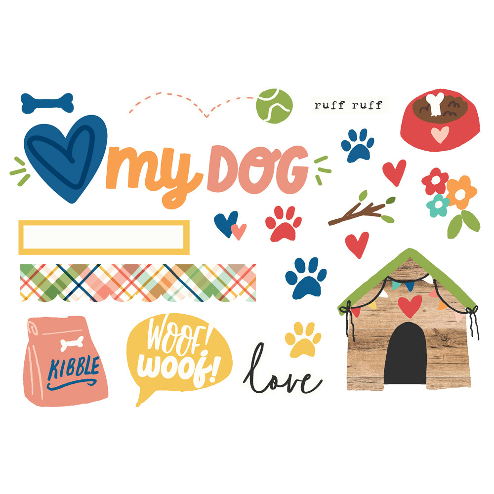 Fur Baby Dog Collection Simple Pages Scrapbook Die Cuts by Simple Stories