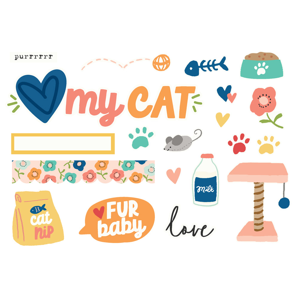 Fur Baby Cat Collection Simple Pages Scrapbook Die Cuts by Simple Stories