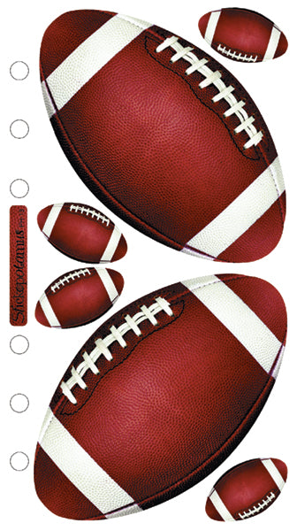Sports Collection Football  4 x 7 Scrapbook Sticker Sheet by Sticko