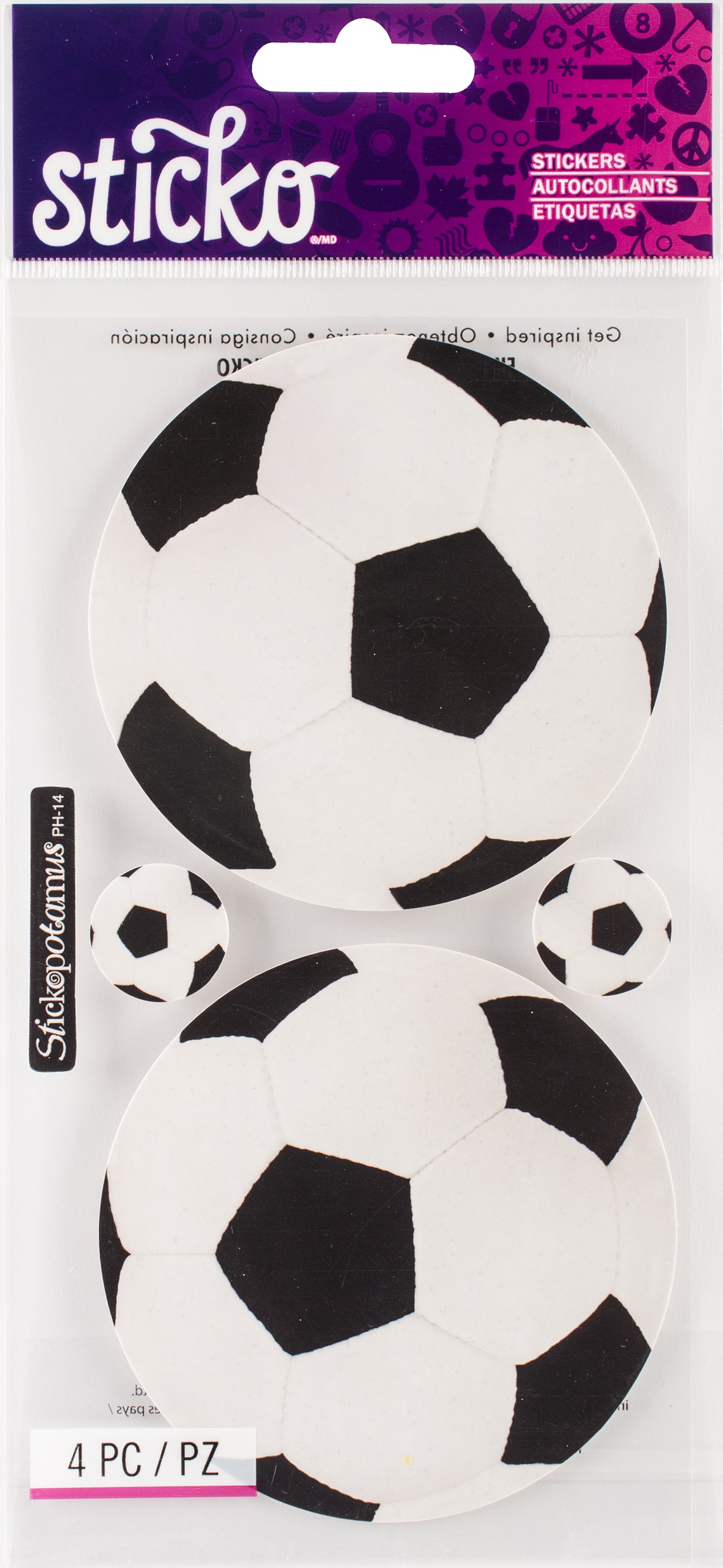 Sports Collection Soccer  4 x 7 Scrapbook Sticker Sheet by Sticko