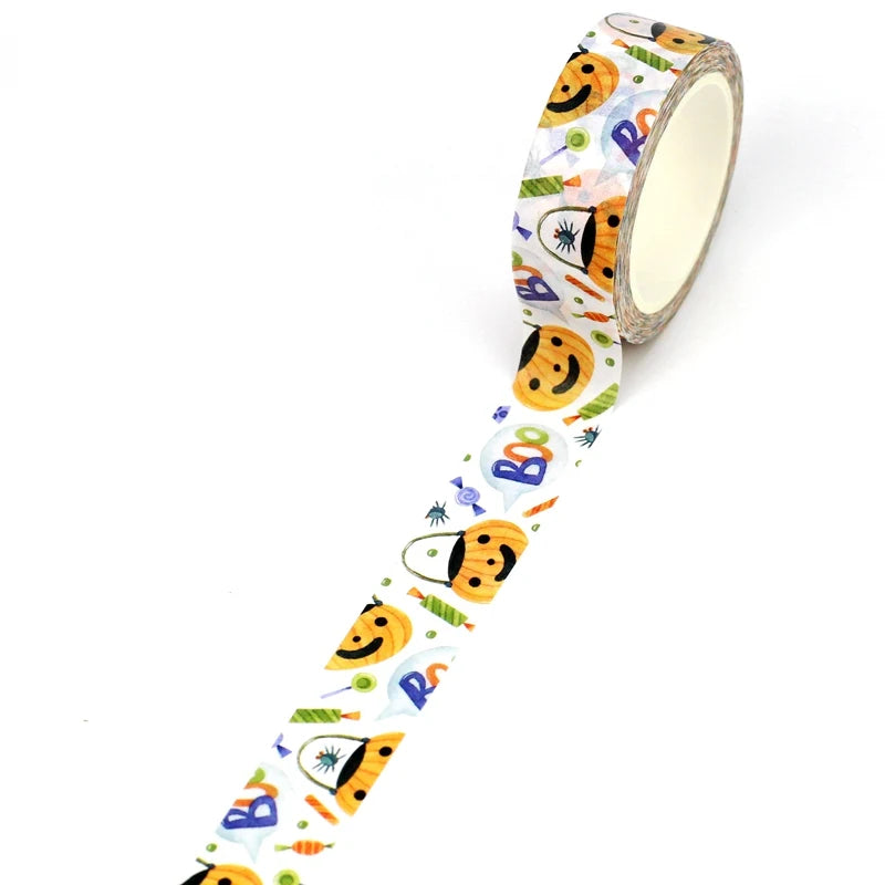 TW Collection Halloween Pumpkins & Words Scrapbook Washi Tape by SSC Designs - 15mm x 30 Feet